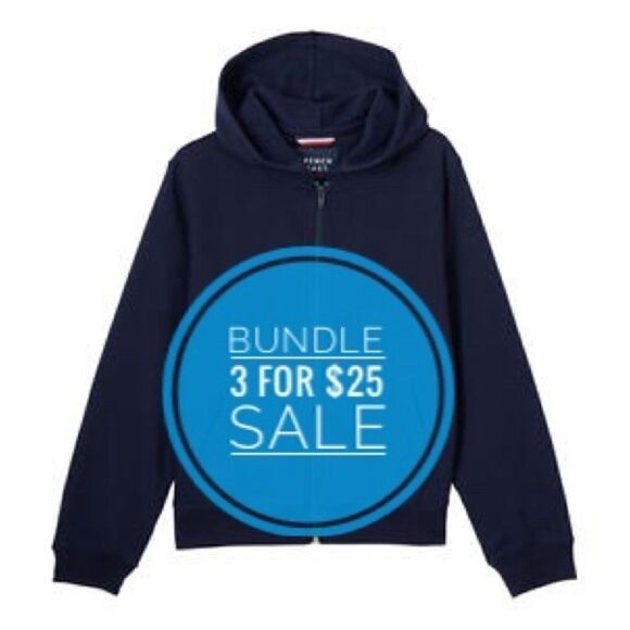 3/$25 FRENCH TOAST NAVY BLUE SCHOOL UNIFORM HOODIE SWEATER SWEATSHIRT KIDS 10-12 - Picture 1 of 4